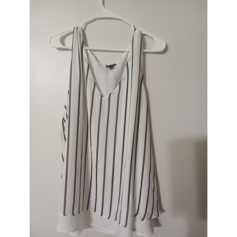 Torrid White And Black Striped Tank Top Size 3